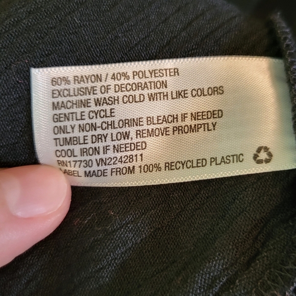 Knox Rose Black Embroidered Long Sleeve Boho Babydoll Peasant Top - Picture 6 of 6